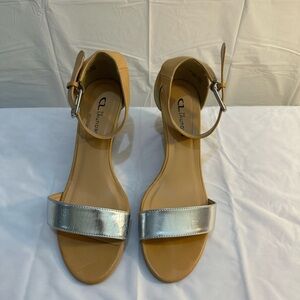 CL by Laundry Tan and Silver Women's Sandals